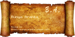 Bunya Aranka névjegykártya