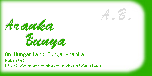 aranka bunya business card